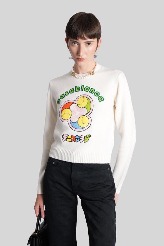 25FW 카사블랑카 스웨터 427188 W AW25 KW 1073 WHITE