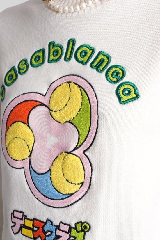 25FW 카사블랑카 스웨터 427188 W AW25 KW 1073 WHITE - CASABLANCA