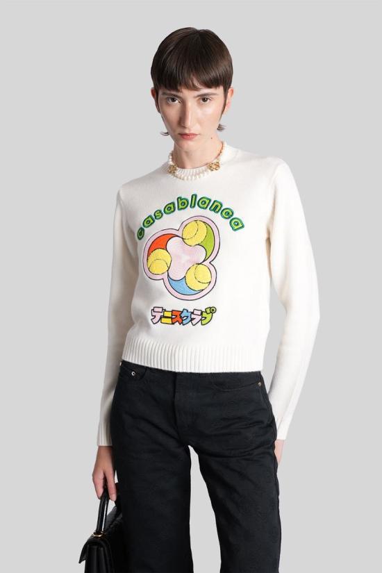 25FW 카사블랑카 스웨터 427188 W AW25 KW 1073 WHITE