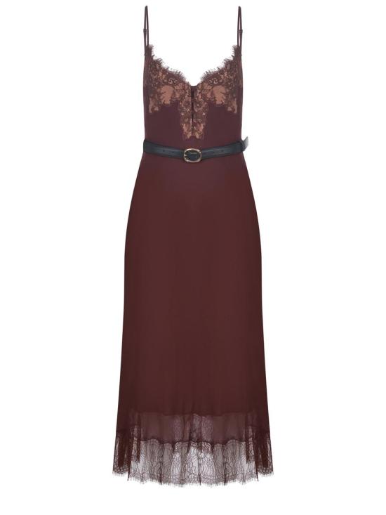 25FW 셀프 포트레이트 미디 원피스 PF25 022MBROWN