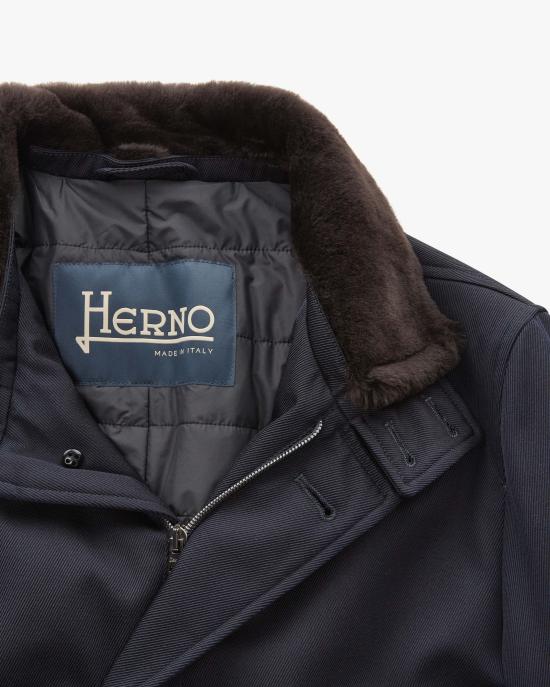 25FW 에르노 사선 울 카코트 IM000369U 33186 9200 BLUE - HERNO