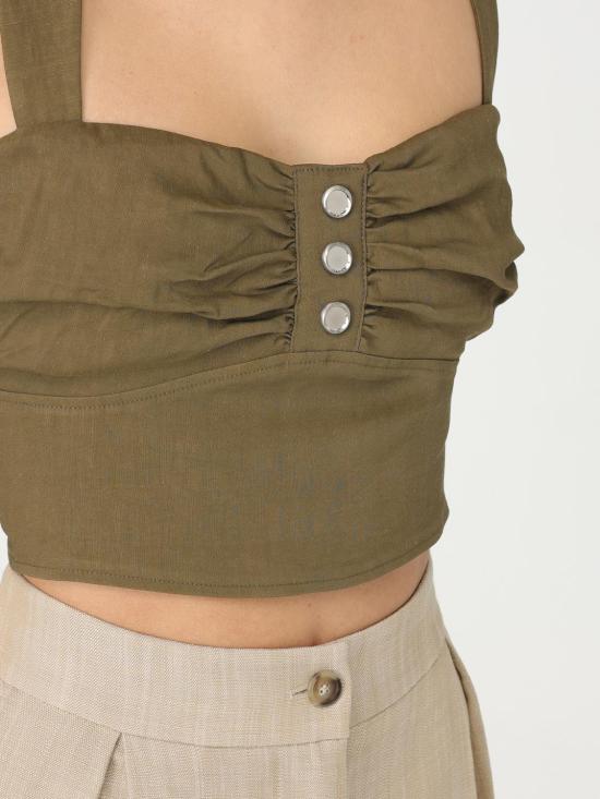 25FW 핑코 민소매 티셔츠 104885A0IM X26 Military - PINKO