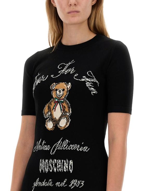  모스키노 미디 원피스 04905401 0555 Black - MOSCHINO