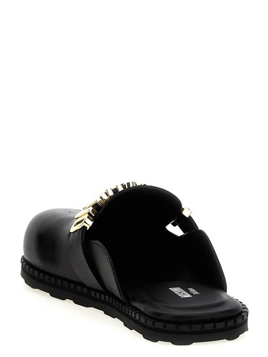 25FW 모스키노 뮬/슬리퍼 MA10162G1NMF0000 Black - MOSCHINO