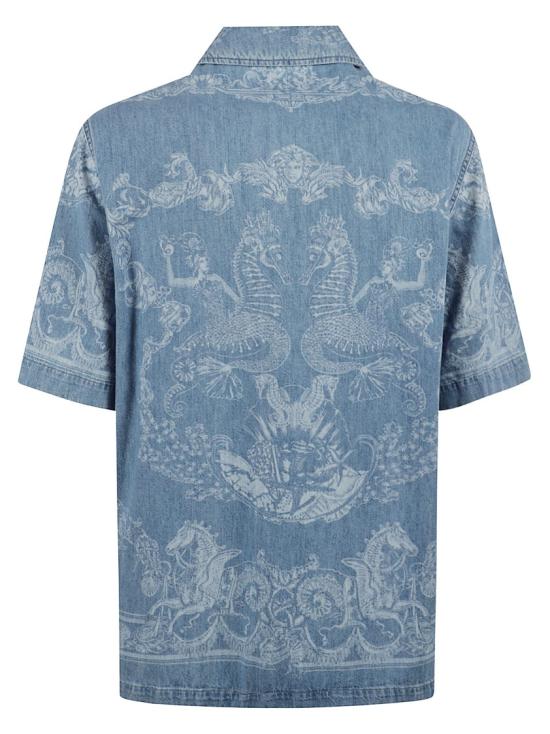 25FW 베르사체 데님 셔츠 10200731A145261D520 Blue - VERSACE