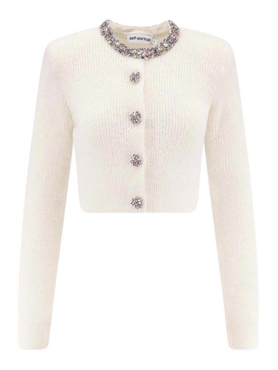 25FW 셀프 포트레이트 엠벨리시드 트림 가디건 AW25135CCCREAM White