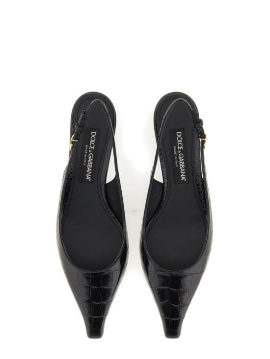  돌체앤가바나 크로커다일 이펙트 슬링백 CG0804 A54918B956 Black - DOLCE & GABBANA