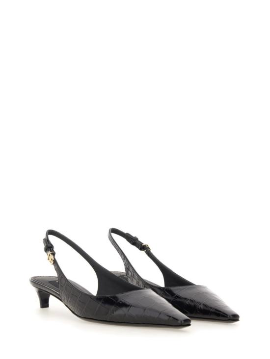  돌체앤가바나 크로커다일 이펙트 슬링백 CG0804 A54918B956 Black - DOLCE & GABBANA