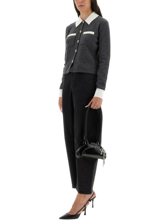 25FW 셀프 포트레이트 폴로 티셔츠 PF25 048C GR GREY Black - SELF PORTRAIT