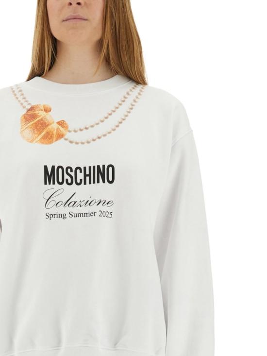 25SS 모스키노 긴팔 티셔츠 17070528 1001 White - MOSCHINO