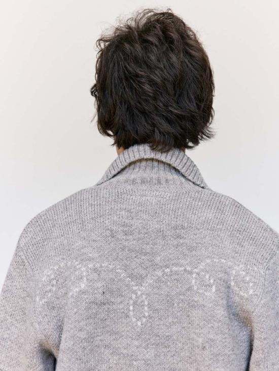  더 레터스 가디건 레터스 셰틀랜드 울 5G 웨스턴 터틀넥 카디건 - THE LETTERS