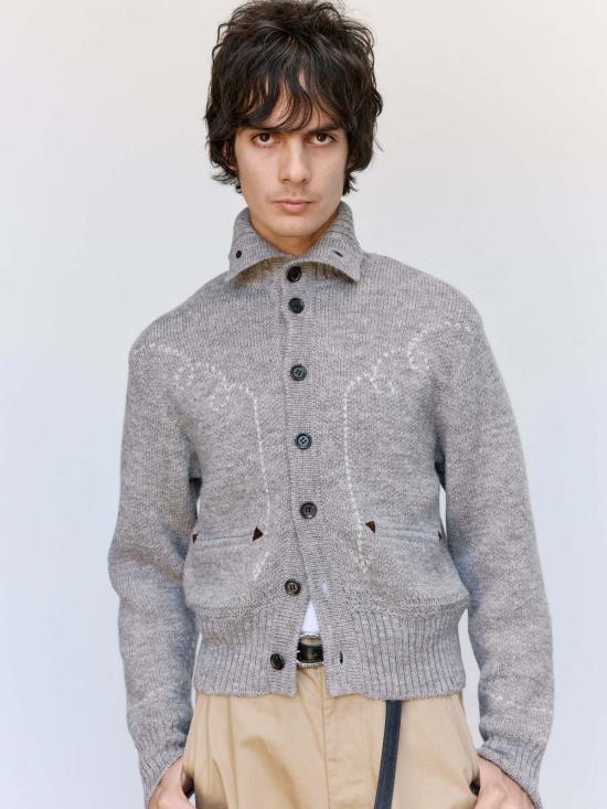  더 레터스 가디건 레터스 셰틀랜드 울 5G 웨스턴 터틀넥 카디건