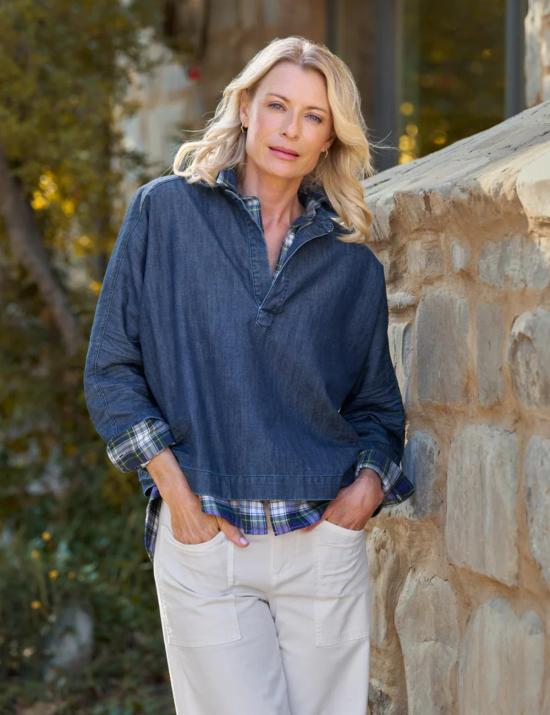  프랭크 앤 에일린 블라우스 Frank & Eileen Gabi 팝오버 셔츠 - FRANK & EILEEN