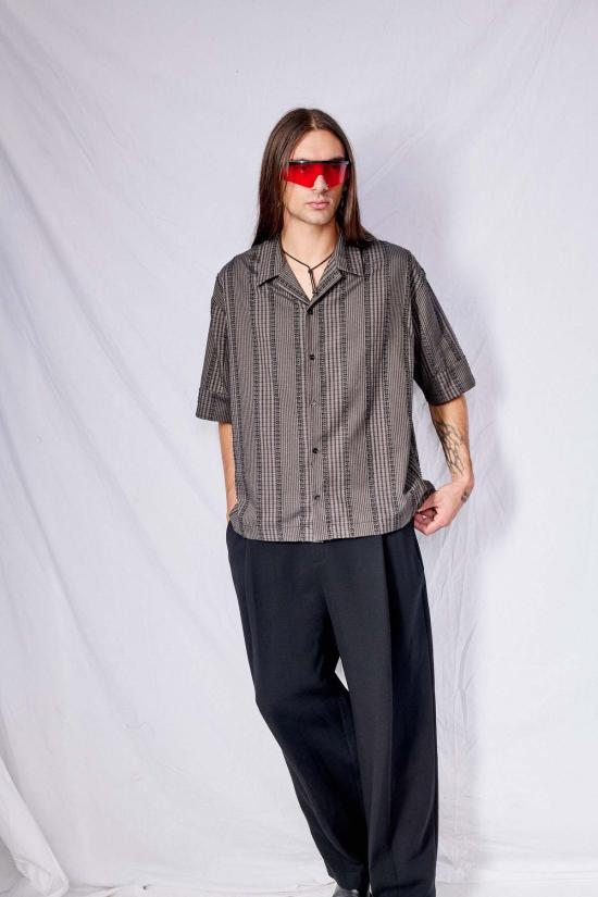  어셈블리 뉴욕 반팔 셔츠 어셈블리 그레이 플레드 프린지 박스 셔츠 - ASSEMBLY NEW YORK