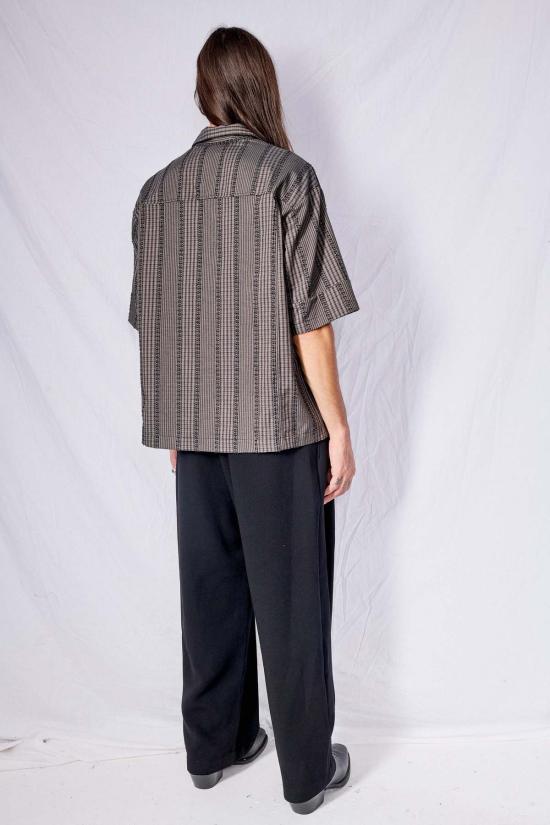  어셈블리 뉴욕 반팔 셔츠 어셈블리 그레이 플레드 프린지 박스 셔츠 - ASSEMBLY NEW YORK