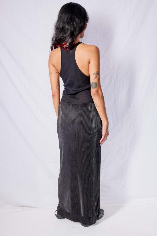  어셈블리 뉴욕 롱 스커트 어셈블리 블랙 플리세 레이어드 맥시 스커트 - ASSEMBLY NEW YORK