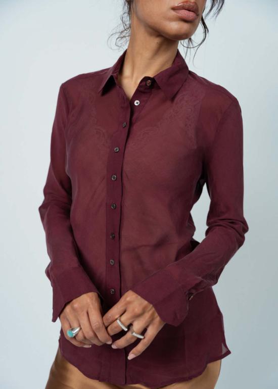  브라조 트리콧 블라우스 Brazeau 트리코 릴 프린스  보르도 - BRAZEAU TRICOT