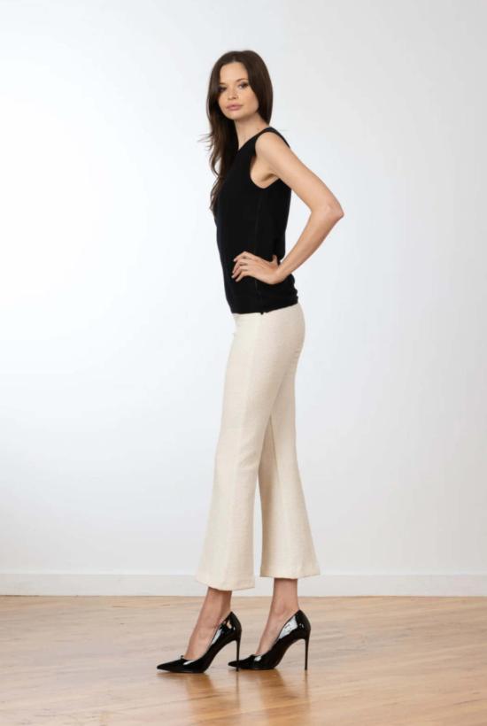  에비뉴 몽테뉴 크롭 팬츠 Avenue Montaigne 레오 팬츠 부클레 윈터 화이트 - AVENUE MONTAIGNE