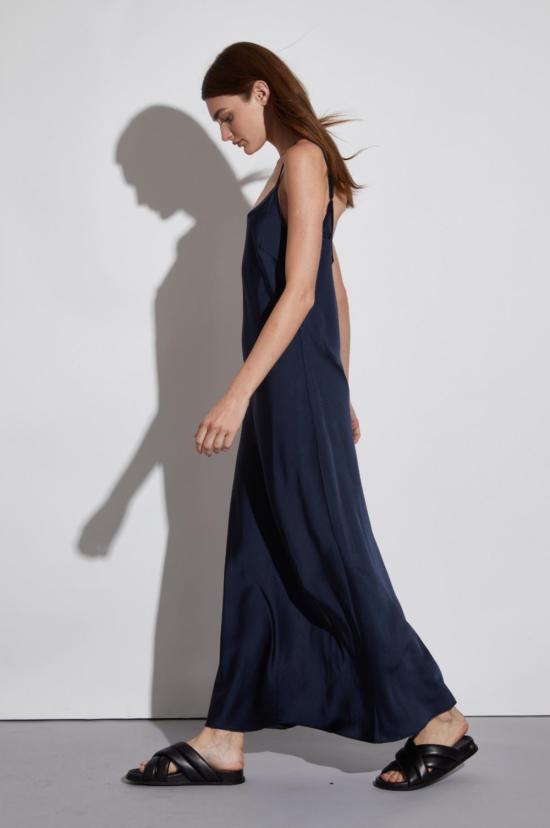  세인트 아트 롱 원피스 헤일리 슬립 드레스 네이비