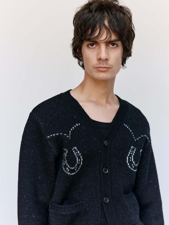  더 레터스 가디건 레터스 셰틀랜드 울 리넨 웨스턴 카디건 - THE LETTERS