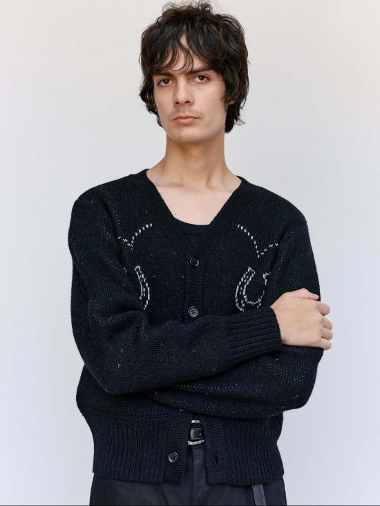  더 레터스 가디건 레터스 셰틀랜드 울 리넨 웨스턴 카디건 - THE LETTERS