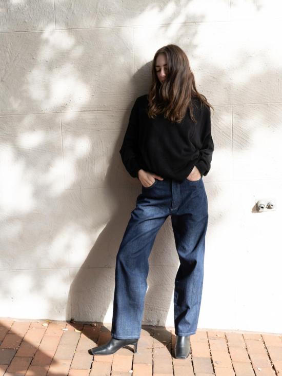  미셀라 그렉 데님 팬츠 미카엘라 그렉 다크 인디고 패널 진 - MICAELA GREG