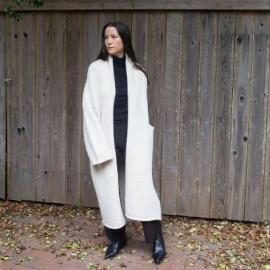  로렌 마누지안 가디건 롱 숄 카디건