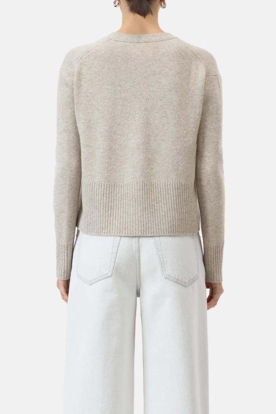  클로즈드 가디건 닫힌 V넥 카디건 베이지 멜란지 - CLOSED