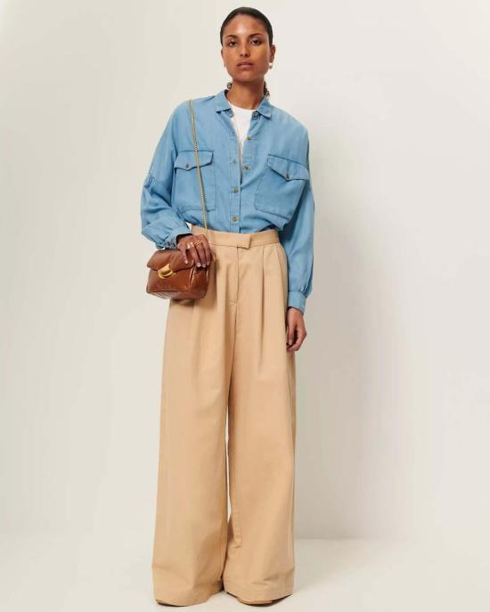  세선 데님 셔츠 세순 보타니아 와이드 셔츠 프로벤시아 블루 - SESSUN