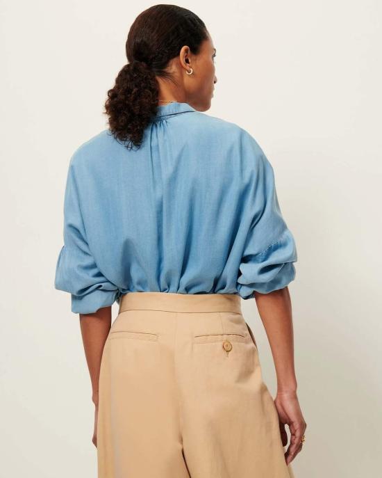  세선 데님 셔츠 세순 보타니아 와이드 셔츠 프로벤시아 블루 - SESSUN