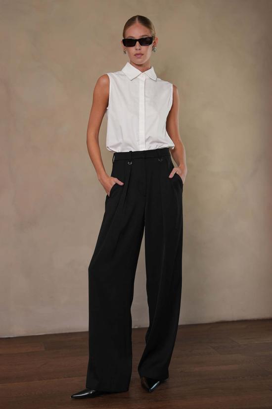  파렌테지 블라우스 로우 케이프 셔츠 화이트 - PARENTEZI