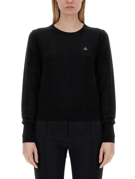  비비안웨스트우드 Bea 비아 ORB 자수 니트 스웨터 1803002S Y0018N401 Black - VIVIENNE WESTWOOD