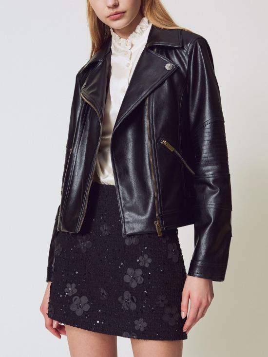 25FW 트윈셋 가죽 자켓 252TP2710 00006 nero - TWINSET