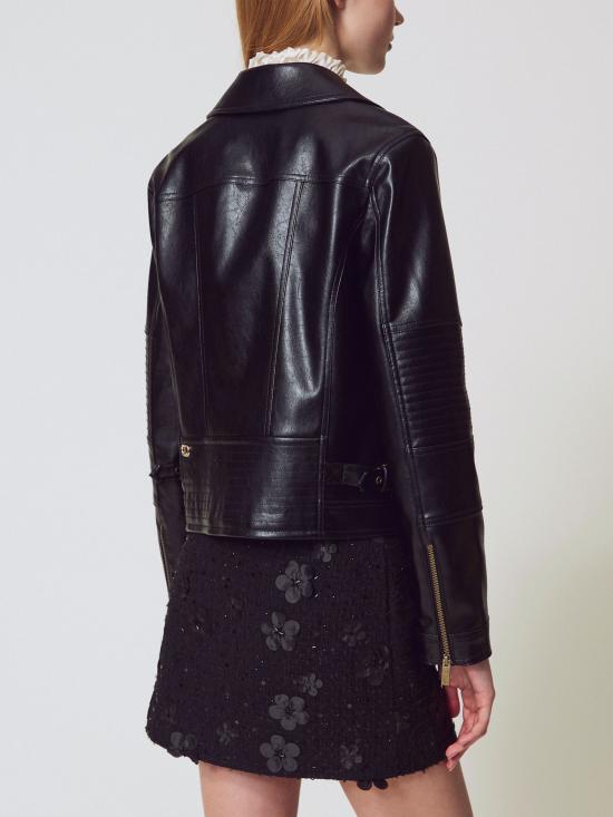 25FW 트윈셋 가죽 자켓 252TP2710 00006 nero - TWINSET