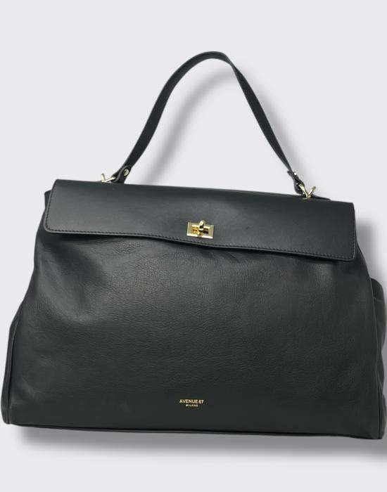 25FW 에비뉴67 숄더백 FULLLEATHER 001 nero
