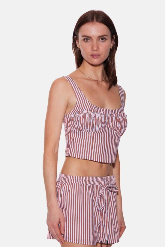  더 타일 클럽 민소매 티셔츠 타일 클럽 방갈로 버스티에 탑 - THE TILE CLUB