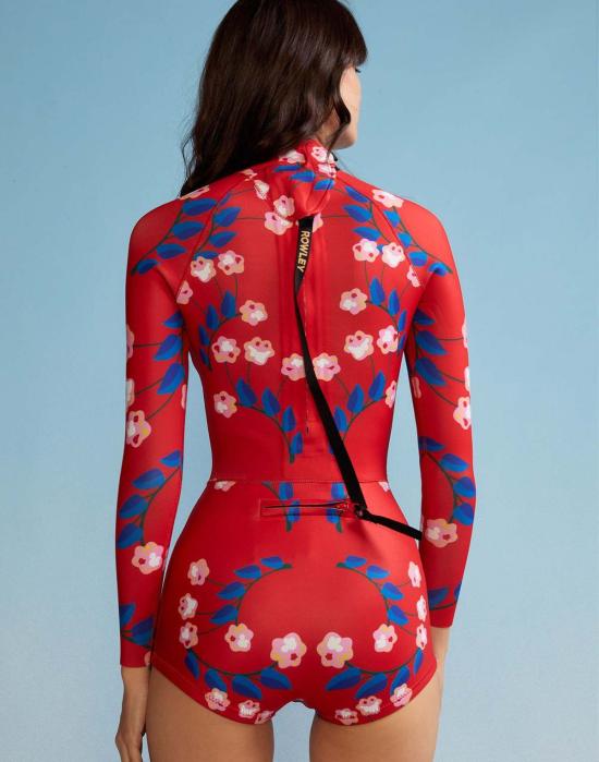  신시아 로리 원피스 수영복 신시아 로울리 습식 슈트 레드 바인 플로럴 - CYNTHIA ROWLEY