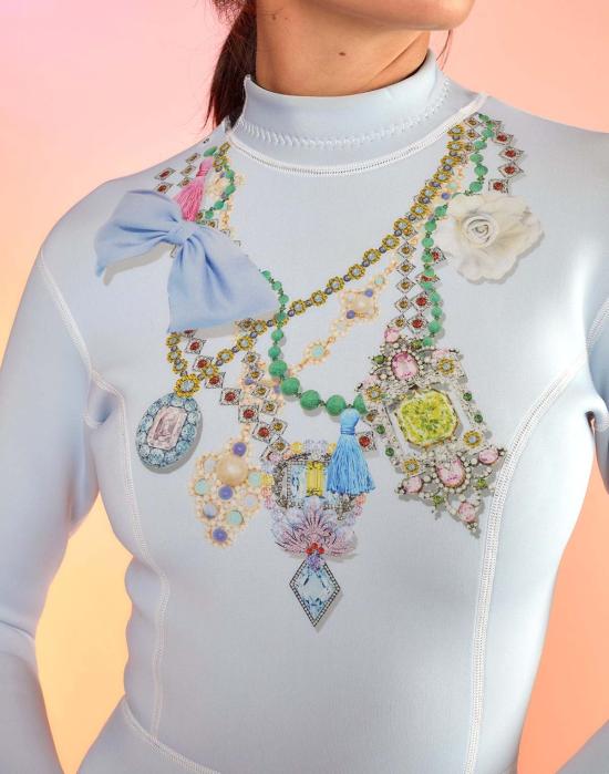  신시아 로리 원피스 수영복 신시아 로울리 보석 목걸이 잠수복 - CYNTHIA ROWLEY