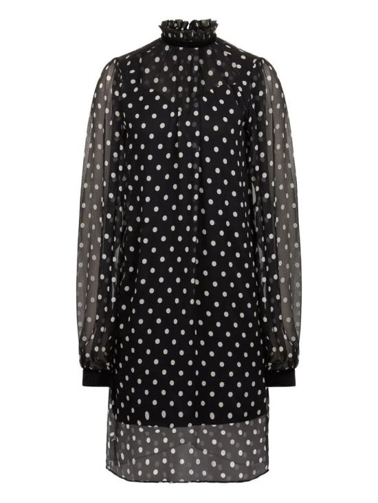 25FW 니나리찌 미디 원피스 25ACRO056SE1409 9072 I POLKA DOTS BLACK AND CREAM