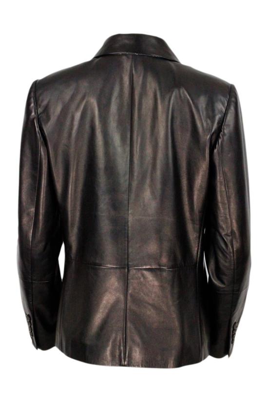 25FW 브루넬로 쿠치넬리 가죽 자켓 MPNPI2374 C101 Black - BRUNELLO CUCINELLI