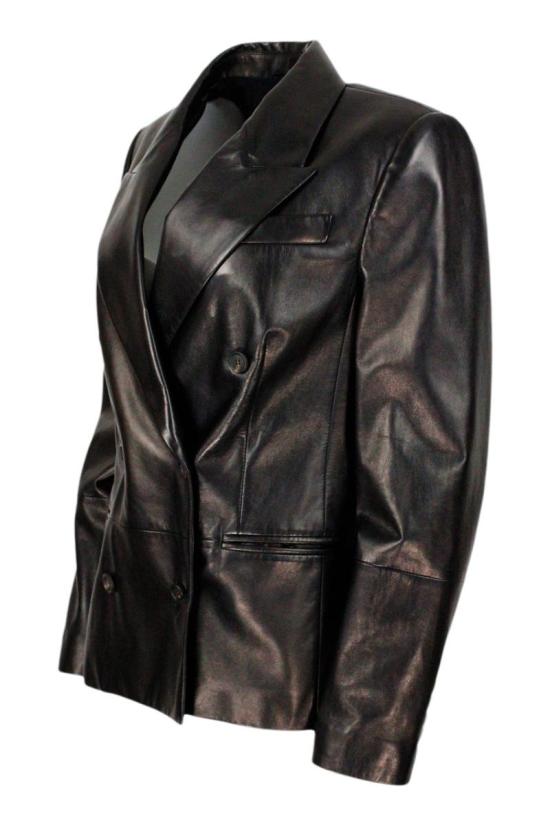 25FW 브루넬로 쿠치넬리 가죽 자켓 MPNPI2374 C101 Black - BRUNELLO CUCINELLI