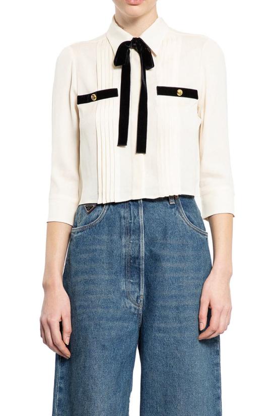 25SS 프라다 블라우스 P484H156A F0304 Beige