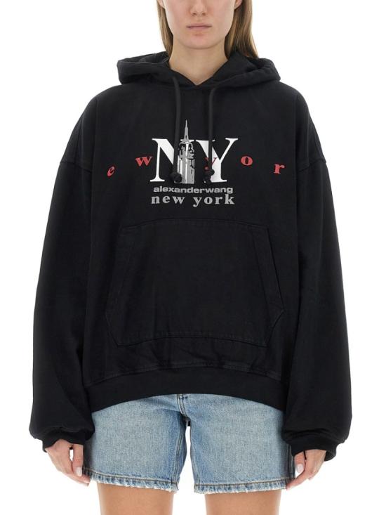  알렉산더 왕 후드 티셔츠 UDC4231611 011 Black