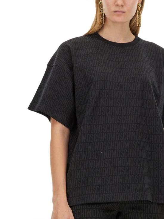  모스키노 반팔 티셔츠 07067745 1555 Black - MOSCHINO