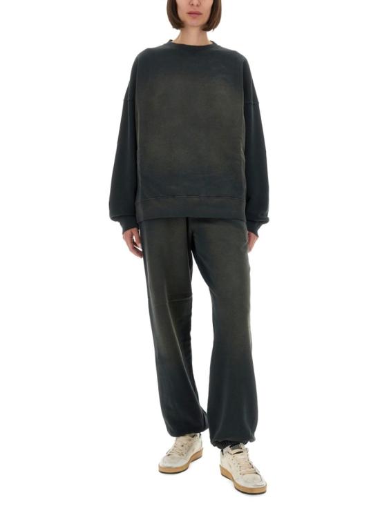 25FW 골든구스 로고 자수 코튼 스웨트셔츠 GUP01938 P00214690498 Black - GOLDEN GOOSE