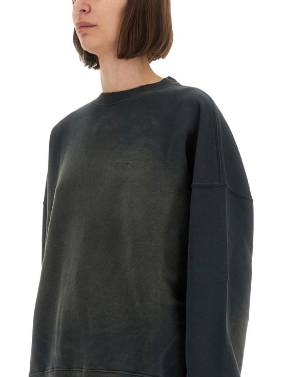 25FW 골든구스 로고 자수 코튼 스웨트셔츠 GUP01938 P00214690498 Black - GOLDEN GOOSE