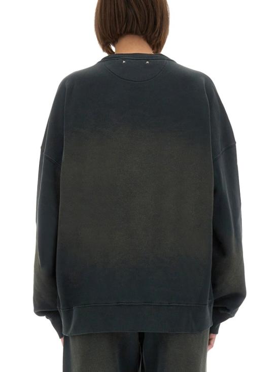 25FW 골든구스 로고 자수 코튼 스웨트셔츠 GUP01938 P00214690498 Black - GOLDEN GOOSE