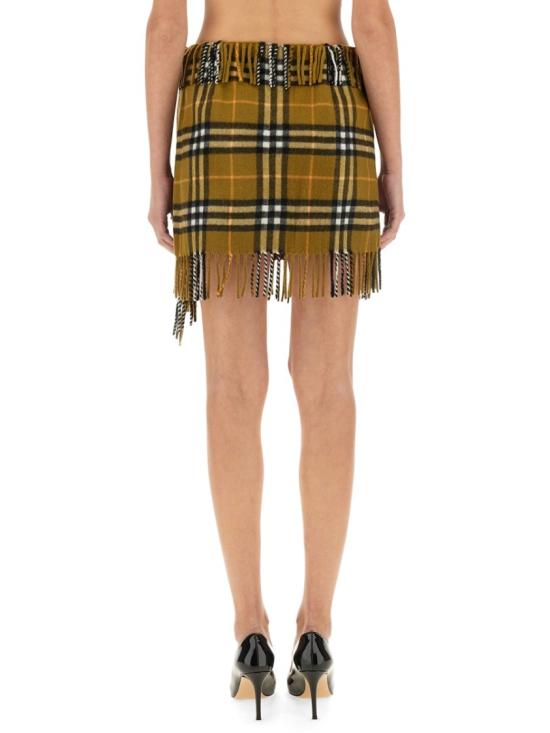  버버리 체크 울 캐시미어 스카프 스커트 8099716 C1422 Brown - BURBERRY