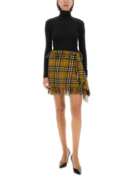  버버리 체크 울 캐시미어 스카프 스커트 8099716 C1422 Brown - BURBERRY