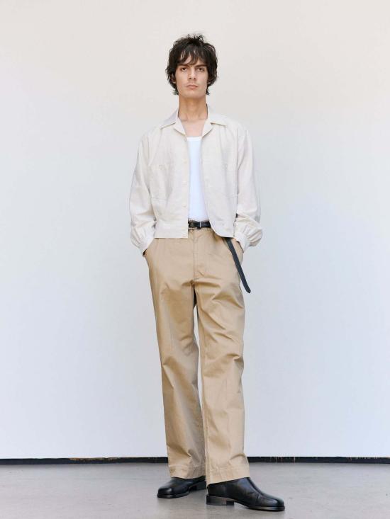  더 레터스 스트레이트 팬츠 레터스 코튼 트윌 워크 팬츠 카키 - THE LETTERS